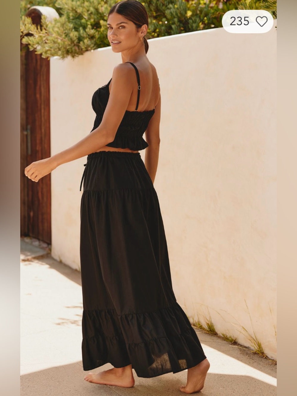 2-Piece Peixoto Amelia Top & Riley Maxi Skirt in Black